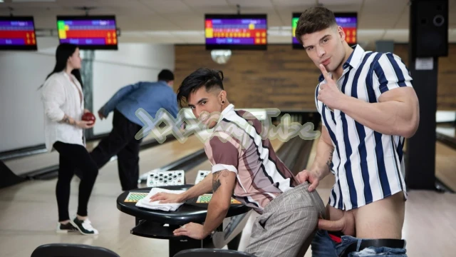 Men Bowling Alley Fuckdown Angel Santana Malik Delgaty Full Video Porn!